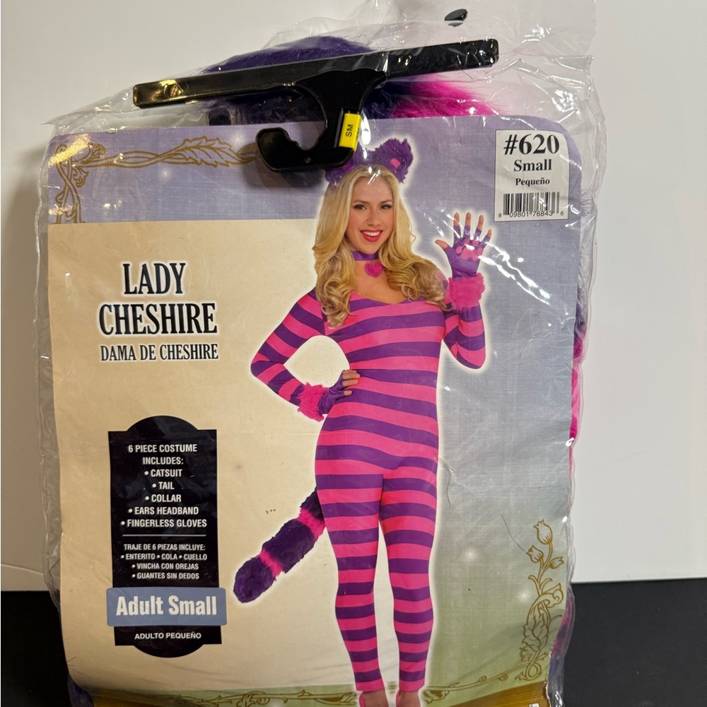 Lady Cheshire Women's Pink & Purple Striped Catsuit Costume
